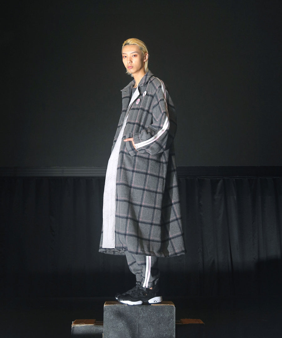 2WAY wool check line coat