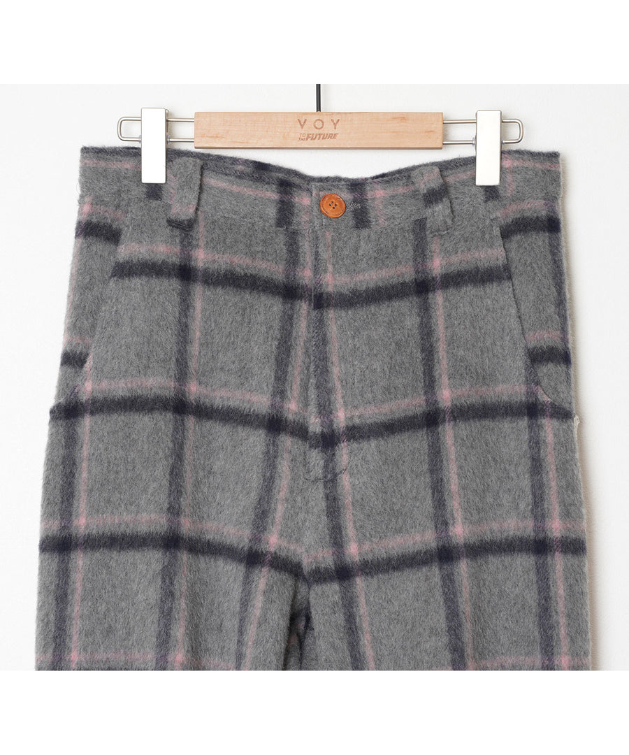 [SESSION]Wool check line pants